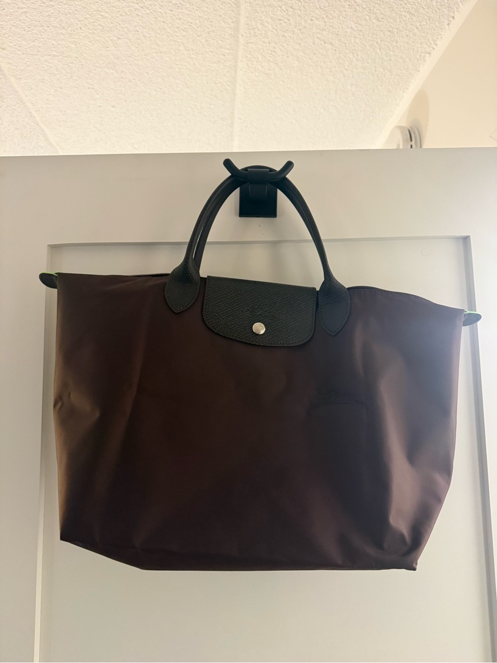 Longchamp Le Pliage Original Large Shoulder Bag Tote Brown & Black
